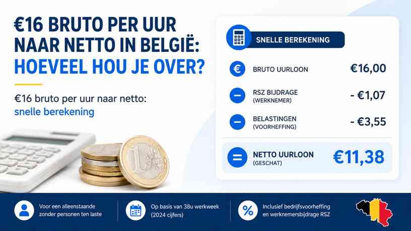 €16 bruto per uur naar netto: snelle berekening