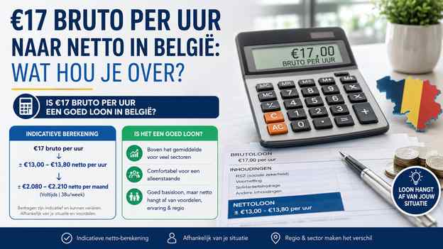 Is €17 bruto per uur een goed loon in België?