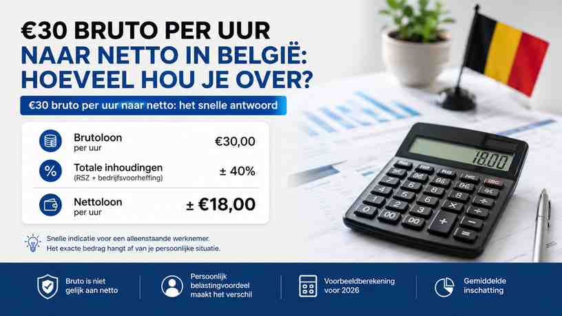 €30 bruto per uur naar netto: het snelle antwoord