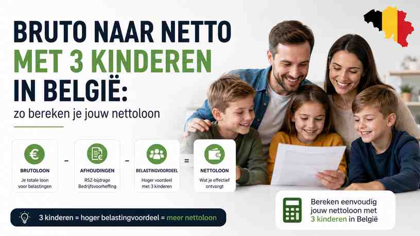 Bruto naar Netto met 3 Kinderen in België: zo bereken je jouw nettoloon
