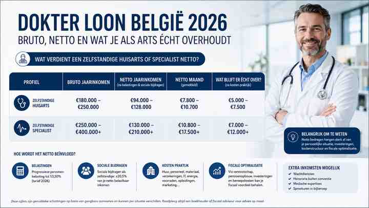 Wat verdient een zelfstandige huisarts of specialist netto?