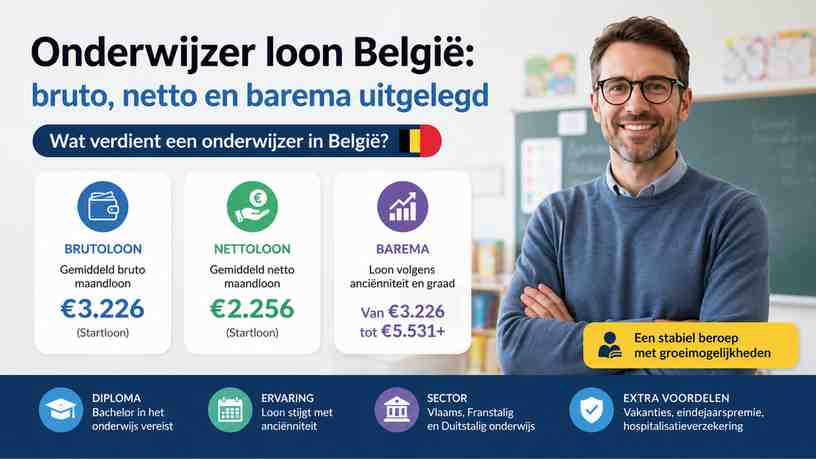 Wat verdient een onderwijzer in België?