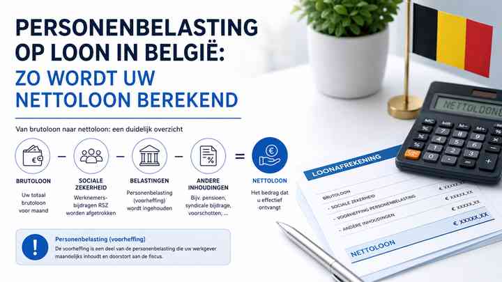 Personenbelasting op loon in België: zo wordt uw nettoloon berekend